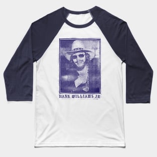 Hank Williams Jr // Vintage Aesthetic Faded Style Fan Design Baseball T-Shirt